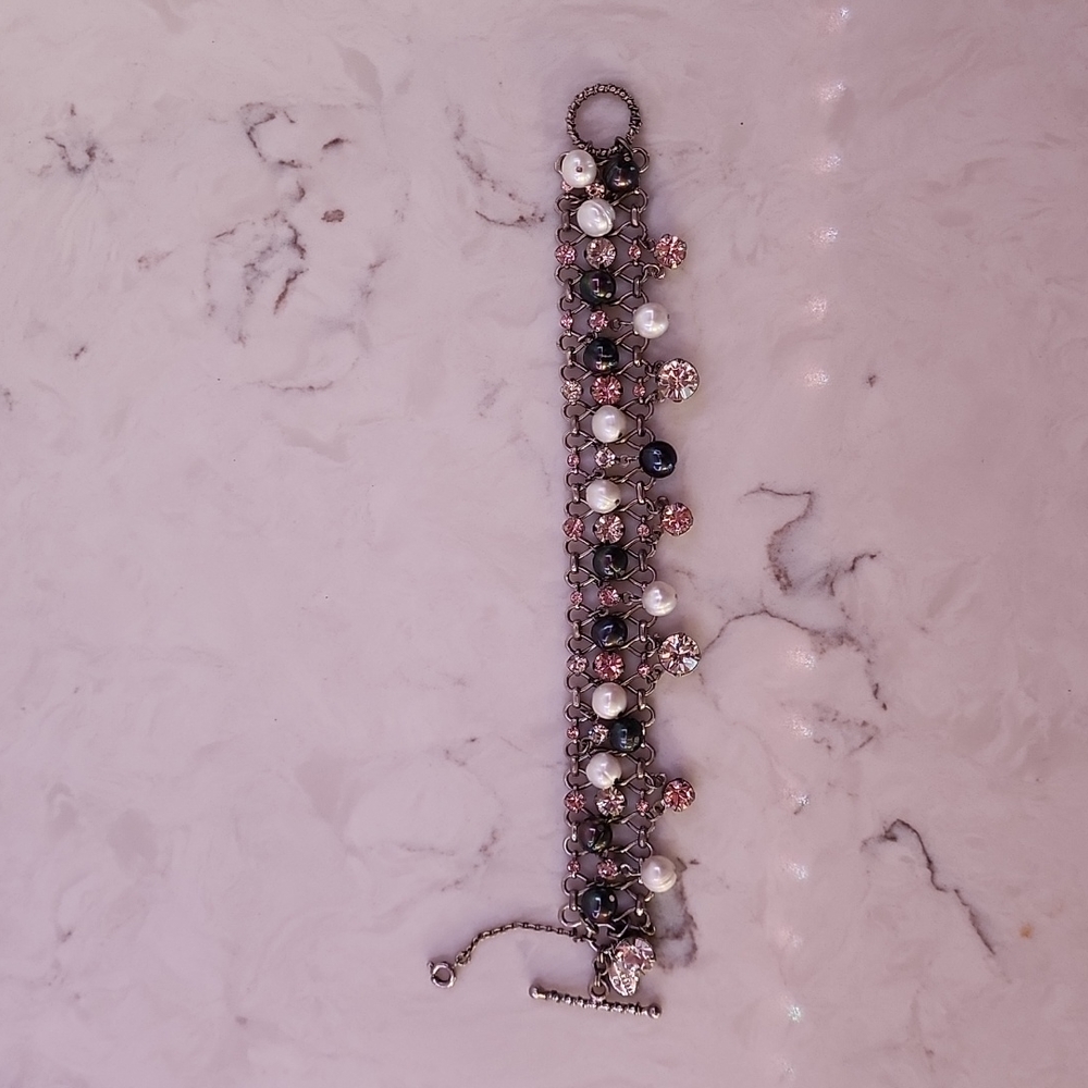 Sorrelli Snowbunny Crystal & Pearl Bracelet
